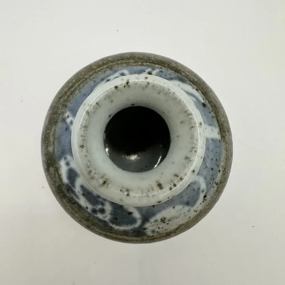 Schelu Studio Pottery Albuquerque NM Vintage Vase Earthenware Stencil Drip Glaze